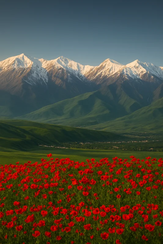 Mountain landscape in Kyrgyzstan